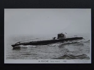 French Submarine LA PSYCH Sous Marin 1932 c1950s RP Postcard by Marius Bar - Picture 1 of 3