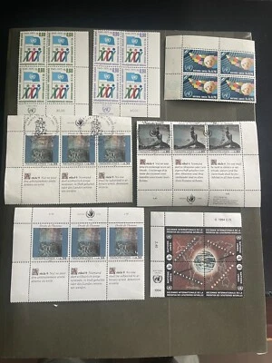 United Nations Geneva 1975-1994 4 Blocks of 4 Stamps Each , 3 Blocks Of 3 Stamps - Image 1 of 4