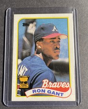 1989 Tops RC Rookie #296 RON GANT, Atlanta Braves