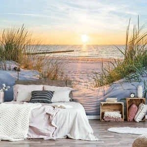 Fototapete Strand Meer Nordsee 3D Dünen Sonne Natur VLIES TAPETE XXL Wohnzimmer - Bild 1 von 7