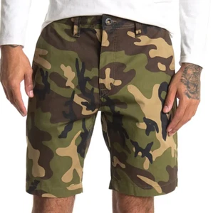 Volcom Hombres Frickin Stacker Verde Camuflaje Moderno Chino Skate Pantalones Cortos Talla 28 NUEVO - Imagen 1 de 5