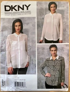 Vogue V1462 DKNY Button Front Blouses & Camisole, Size 14-22 Uncut, Rare - Picture 1 of 3