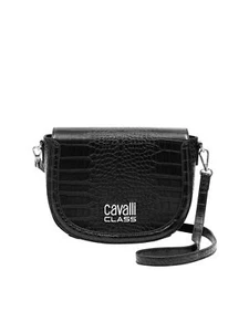 Cavalli Class TORINO Black Medium Crocco Saddle Crossbody bag - Picture 1 of 4