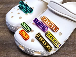 Custom Name Charm for Foam Clogs Shoes  - Personalized Sport Text and Numbers - Picture 1 of 10