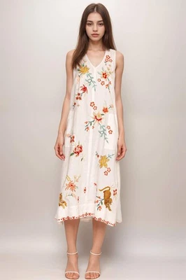 Johnny Was JWLA Andrean Linen Tank Dress J32324-5 * - Image 1 of 4