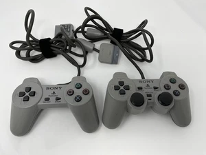Sony PS1 Controller Lot — OEM SCPH-1080 Digital + SCPH-1200 DualShock — Works, - Picture 1 of 15