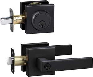 Matte Black Keyed Alike Front Door Lock Set (1-Pack) - Picture 1 of 5