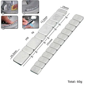 60g Radgewichte für Autos und Motorräder Set mit 10 Stück aus verzinktem Eisen - Picture 1 of 48