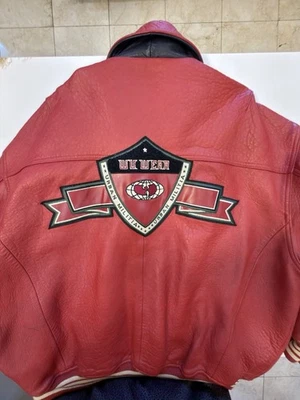 Chaqueta de cuero roja XL vintage Wu Wear / excelente estado Foto 1 de 4