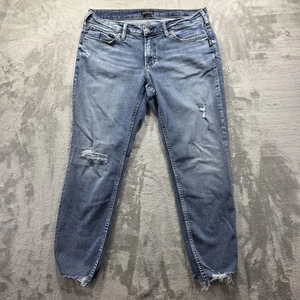 Silver Jeans Co Boyfriend Jeans Damen 14 Distressed Crop ausgefranster Saum Mid Rise - Bild 1 von 11