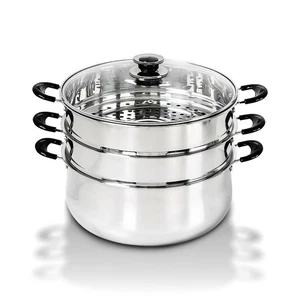 CONCORD 30 CM Stainless Steel 3 Tier Steamer Pot - Picture 1 of 10