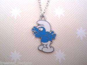 THE SMURFS CHEEKY SMURF Enameled Necklace SP 18 INCH chain XMAS NEW - Picture 1 of 1