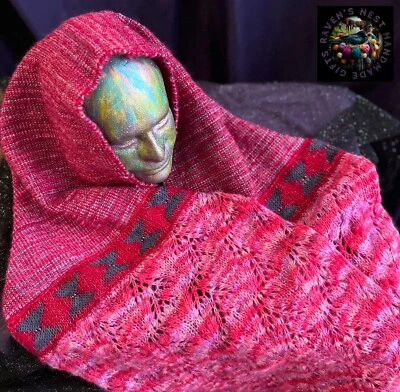 Alasca artista tribal tecido e malha renda frisada envoltório bebê alpaca merino fino - Imagem 1 de 4