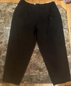 Talbots Dress Pant Wool Sz 24W Stretch Slacks Elastic Waist Black New With Tags - Picture 1 of 11