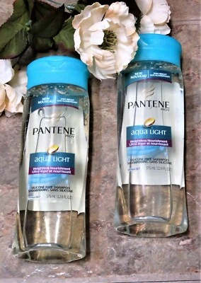 2 Pantene Pro-V Aqua Light Weightles Nourishment Shampoo SILICONE FREE AUTHENTIC - Image 1 of 4