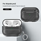 Case For Apple Airpods 1/2/3rd/Pro 2 Carbon Fibre 360 Shockproof Cover Keychain