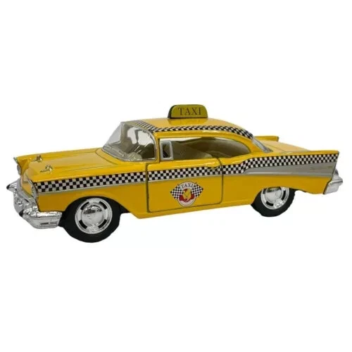 1957 Chevrolet Bel Air Yellow Taxi CAB in a 140 Scale Diecast by Kinsmart Dc798