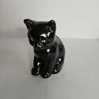 W R Midwinter England black cat Green Eyes Figurine Cute Sitting Kitten READ
