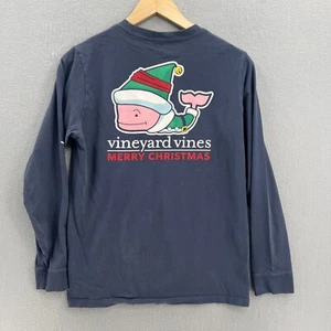 Vineyard Vines Kids Merry Christmas Logo Long Sleeve T-shirt Size Large (16) - Picture 1 of 8