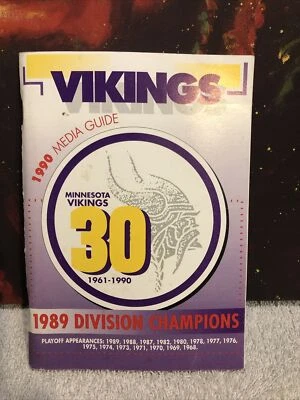 Vintage NFL Minnesota Vikings Media Guide 1990 1989 Division Champions - Image 1 of 3