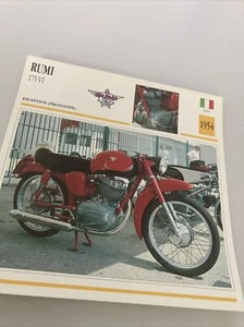Rumi Prototipo 175 VT 1954 Tarjeta Moto Desde Colección Atlas Italia - Imagen 1 de 2