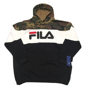FILA Hoodie Mens 4XL Camo Black White Pull Over Colorblock NWT $60 - Picture 1 of 6