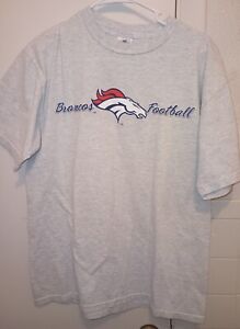 Vintage Broncos Football Shirt John Elway 7 Size Large 1998 Gray 2 Sided Miro