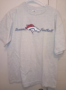 Vintage Broncos Football Shirt John Elway 7 Size Large 1998 Gray 2 Sided Miro - Picture 1 of 6