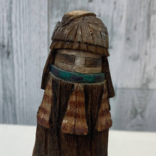 Vintage Daryl Kaynh Hand Carved Aqua Accent Hopi Indian Wooden Kachina Doll