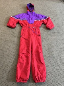 Obermeyer One Piece Ski Snowsuit Junior 18 Snow Bib Jacket Pant 80s Ski Wear - Picture 1 of 24