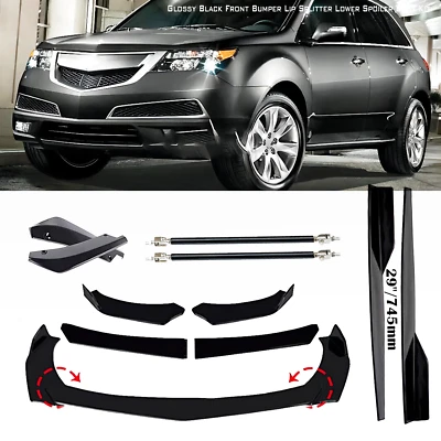 For Acura MDX Front Rear Bumper Lip Chin Spoiler Splitter Glossy Black Body Kits Foto 1 de 4