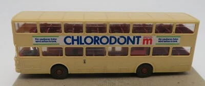 Autobús WIKING Ho 1/87 a Imperial Bus Man Büssing SD 200 Chlorodont Medical 730 Foto 1 de 4