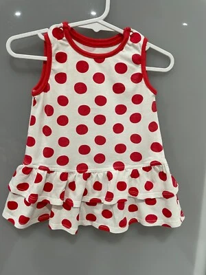 MOTHERCARE - Red & White Spotted Girl's Dress - Size 3-6 Months - EUC - image 1 of 4