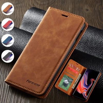 Magnetic Wallet Case Leather Flip Cover for Samsung Galaxy S10e S9+ S8+ S7 Edge - Image 1 of 4