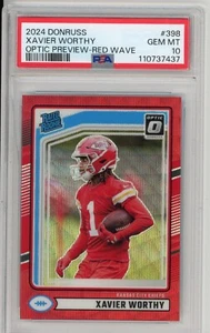 2024 Panini Donruss Optic Preview - Red Wave #398 Xavier Worthy Rookie RC PSA 10 - Bild 1 von 2
