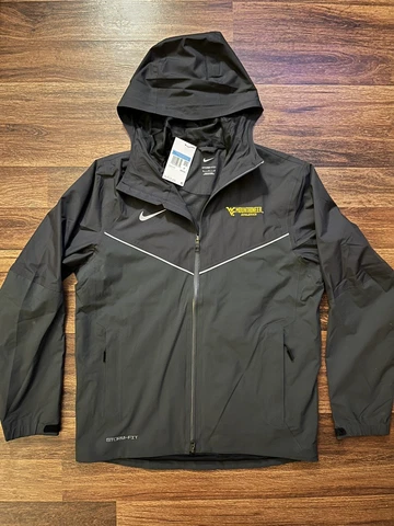 Nike West Virginia Mountaineers WVU Full Zip Rain Jacket Team Issued Medium Cover