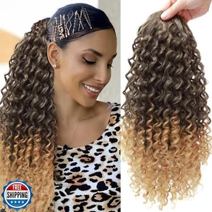 YXCHERISHAIR Ponytail Extension,Curly Wavy Ponytail Ombre Blonde Drawstring P - Picture 1 of 5