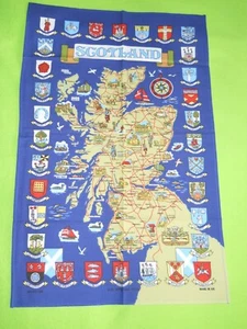 NEW ~ 100% Cotton Scottish Town Crest Map Towel ~ 18.5" x 29" . - Picture 1 of 2