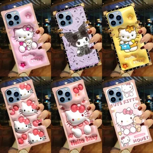 For Samsung Galaxy S24 S23 S22 S21 S20 S10S9 Note20 Cute Hello Kitty Square Case - Picture 1 of 15