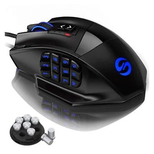 Souris laser de jeu MMO 16400 DPI pour PC précision élevée 18 boutons program... - Photo 1/7