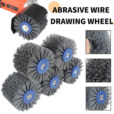 Roda de polimento de tambor de fio abrasivo de náilon 120x100x19mm para grão de metal 60#-600# - Imagem 1 de 4