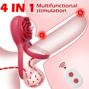 Penis Cock Ring Vibrator G-spot Dildo Massager Sex Toys For Women Men Couples - Picture 1 of 6