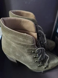 REPORT Signature Poe Tan Brown Suede Heeled Boots Booties Women's Ladies Size 8 - Picture 1 of 23