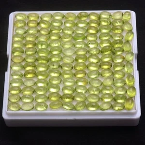 42 Piezas Peridoto Natural 6mmx4mm Cabujón Ovalado Brillante Piedras Preciosas Sueltas Sin Tratar - Imagen 1 de 10