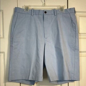 Pantaloncini blu NORDSTROM taglia 35 senza rughe Supima cotone piatto davanti Smartcare - Foto 1 di 8