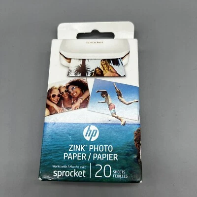 HP ZINK Sticky-Backed Photo Paper 2" x 3" Snapshots 20 sheets W4Z13A  NEW 2017 - Image 1 of 3