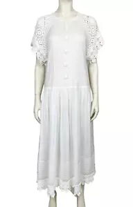 ZIMMERMANN Size 1 / AU 10 / US 6 White Crochet Cotton Maxi Dress Wedding Bridal - Bild 1 von 16