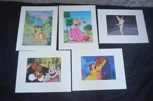 Lot of 5 Disney Princess PRints 11x14" Snow white Belle Tinkerbell Art Kids Wall - Picture 1 of 7