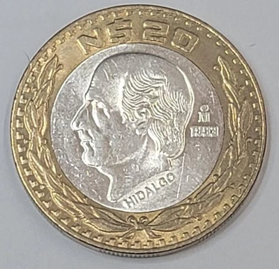 20 Nuevo Pesos Hidalgo1993 Mexico Ag Bi-metallic About Unc - Image 1 of 2