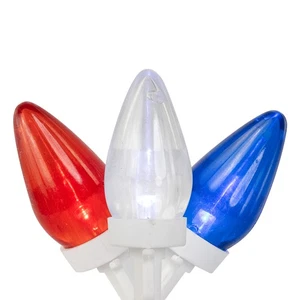 Northlight C7 LED Patriotic Christmas Lights - Blue, White and Red - 16' White - Picture 1 of 6